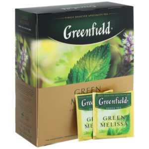 Чай Гринфилд зеленый с мелиссой 100пак